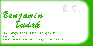 benjamin dudak business card
